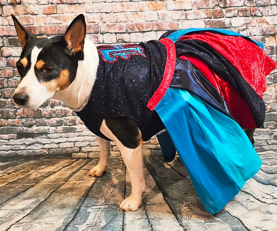 H-Town Texans color rush pet dress, Texans pet dress, Glitter Texans pet dress