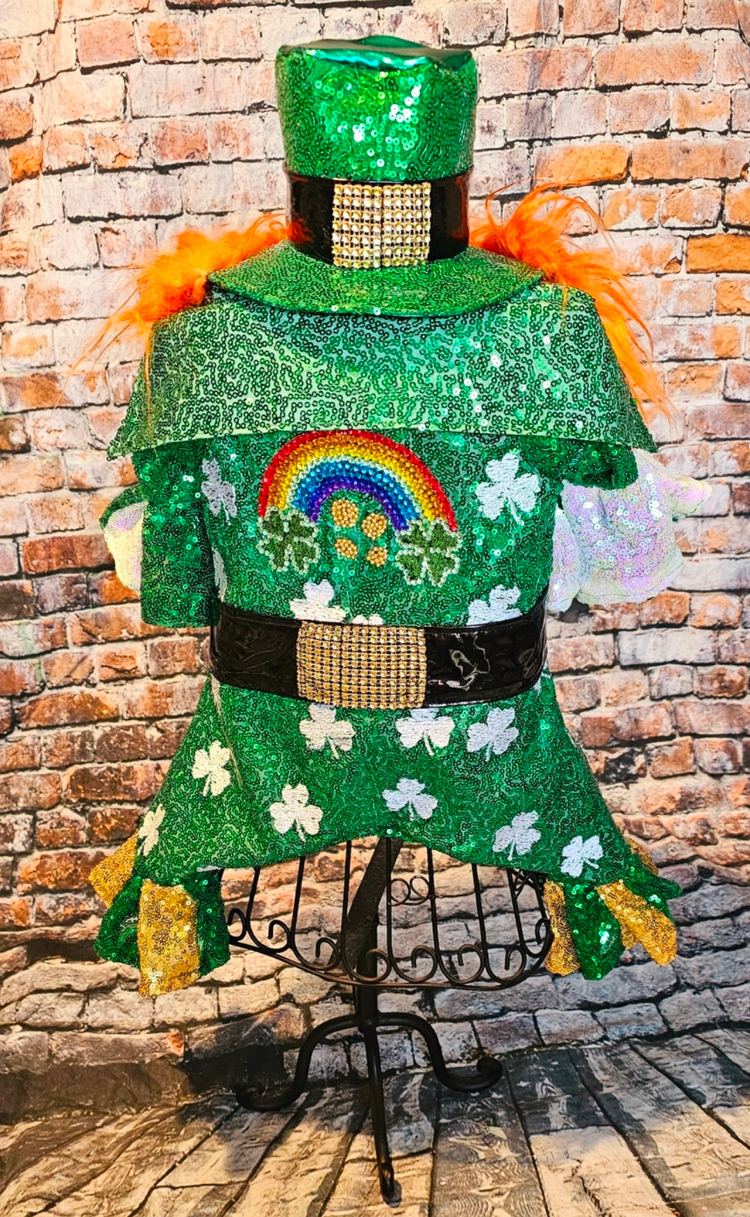 Leprechaun pet costume, Leprechaun dog costume, St. Patty's pet costume, sequin pet costume, Irish pet costume, St Patrick's Day pet costume