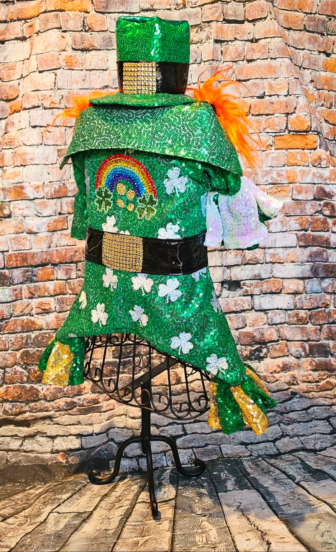 Leprechaun pet costume, Leprechaun dog costume, St. Patty's pet costume, sequin pet costume, Irish pet costume, St Patrick's Day pet costume