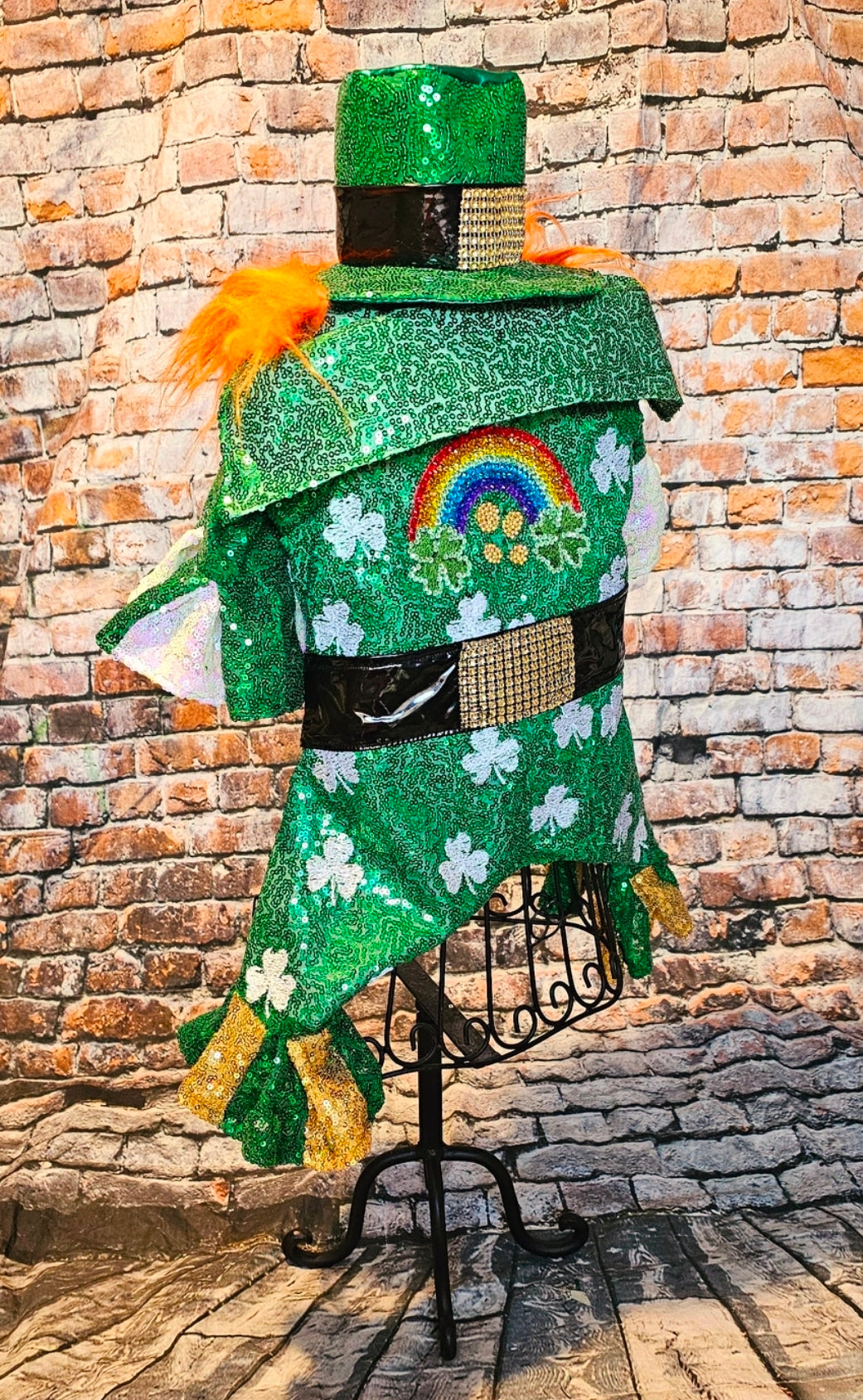Leprechaun pet costume, Leprechaun dog costume, St. Patty's pet costume, sequin pet costume, Irish pet costume, St Patrick's Day pet costume
