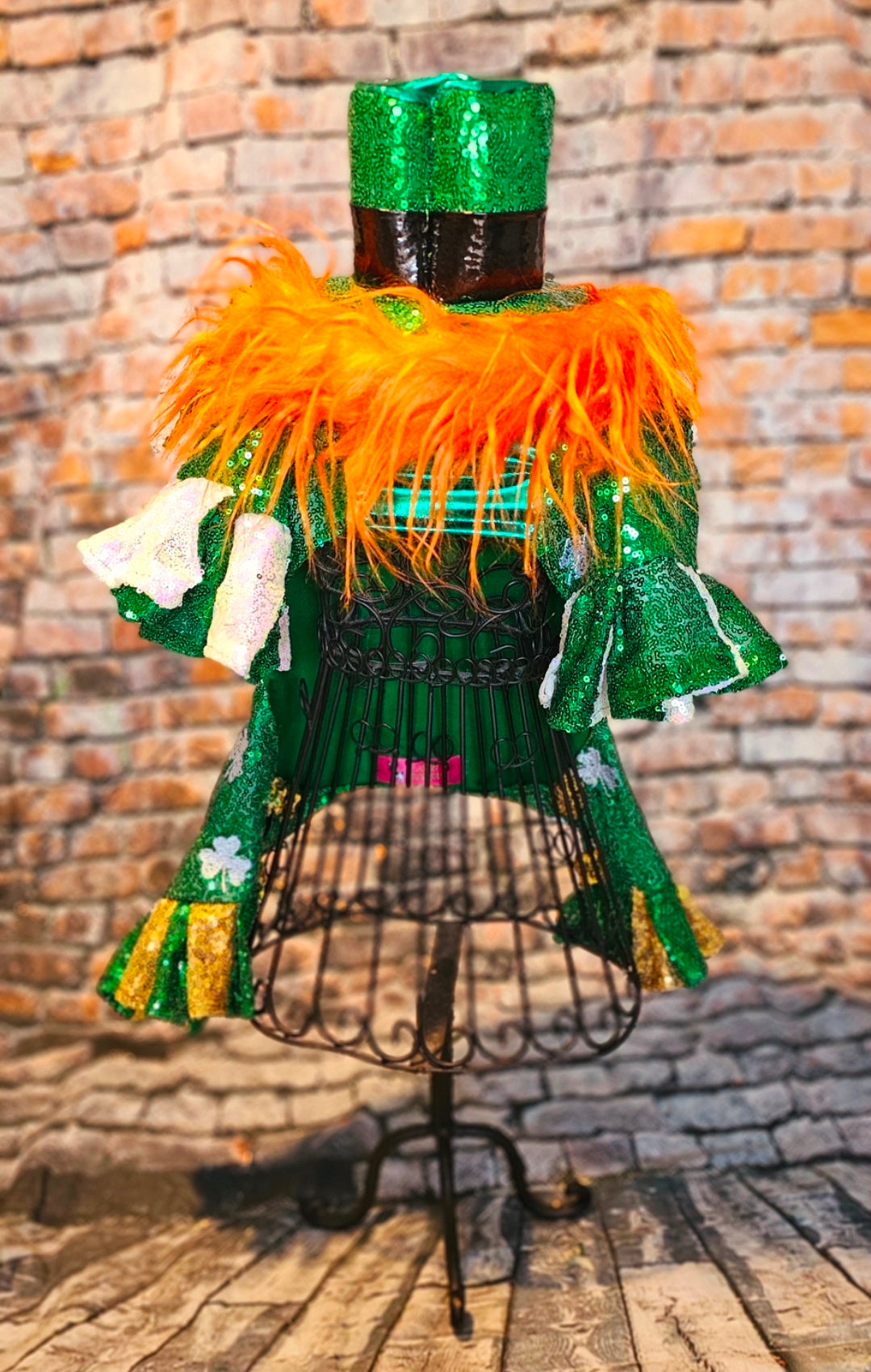 Leprechaun pet costume, Leprechaun dog costume, St. Patty's pet costume, sequin pet costume, Irish pet costume, St Patrick's Day pet costume