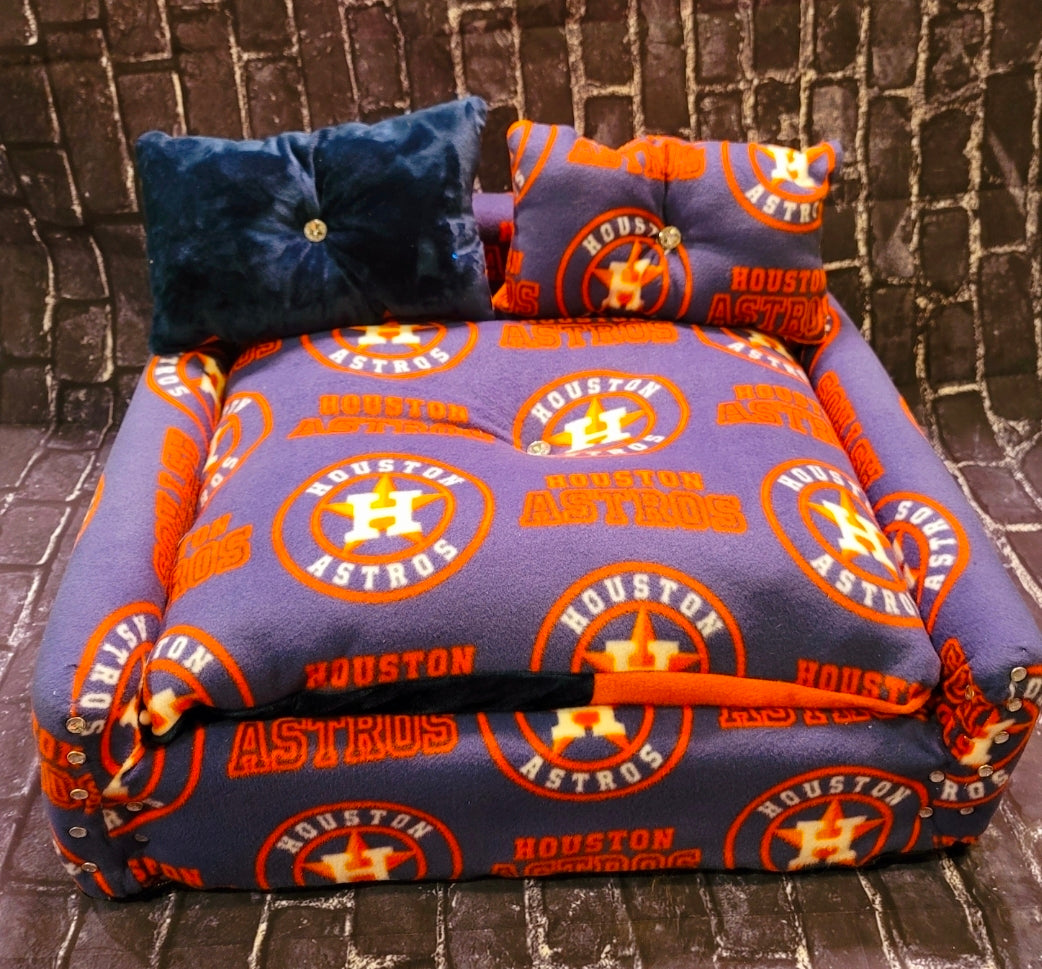 Houston Astros Pet Couch, Luxury Houston Astros dog couch, Luxury pet couch
