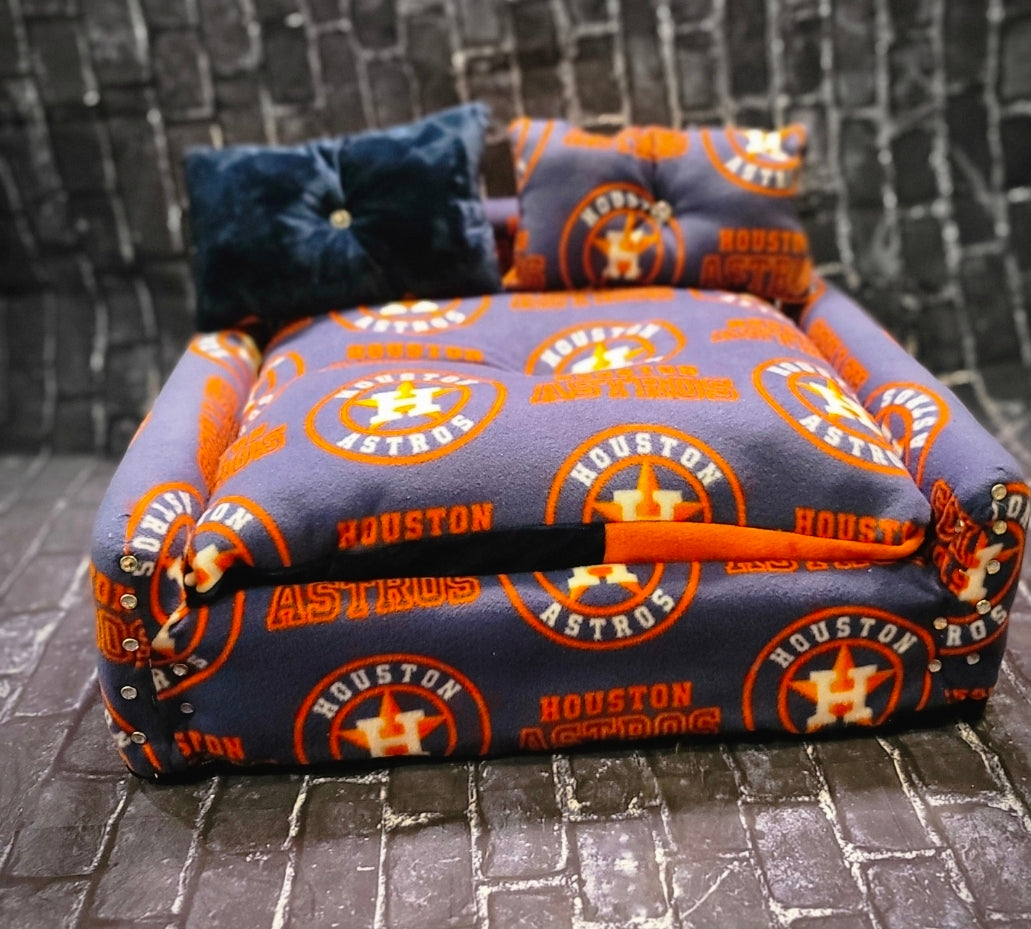 Houston Astros Pet Couch, Luxury Houston Astros dog couch, Luxury pet couch