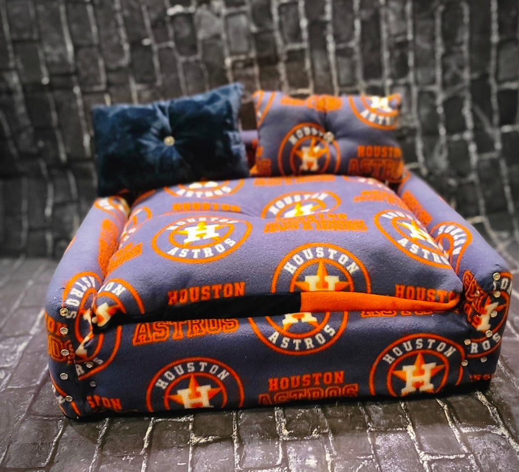 Houston Astros Pet Couch, Luxury Houston Astros dog couch, Luxury pet couch