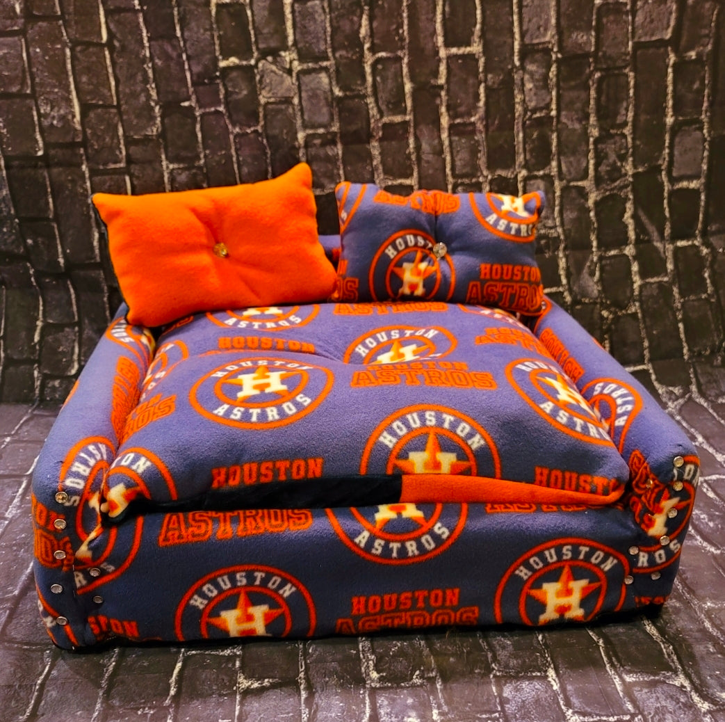 Houston Astros Pet Couch, Luxury Houston Astros dog couch, Luxury pet couch