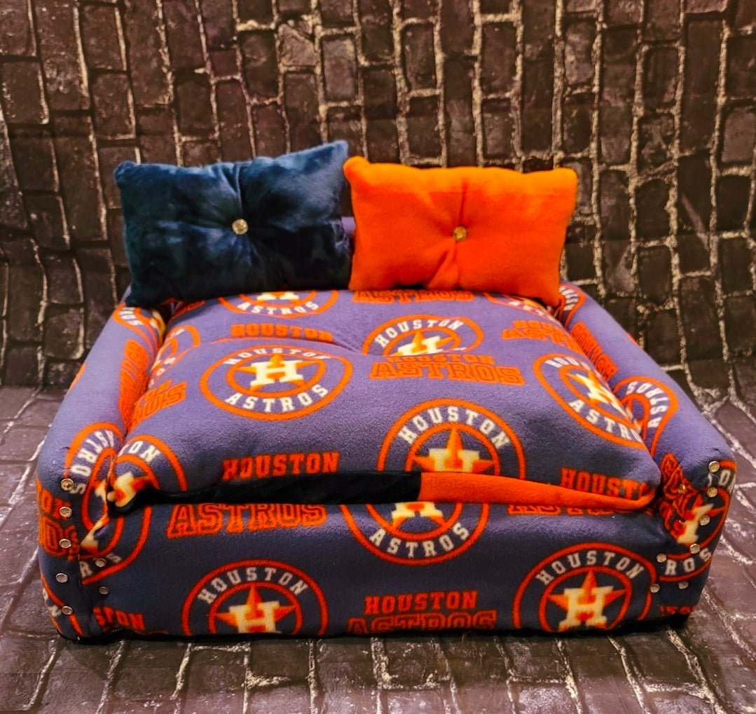 Houston Astros Pet Couch, Luxury Houston Astros dog couch, Luxury pet couch