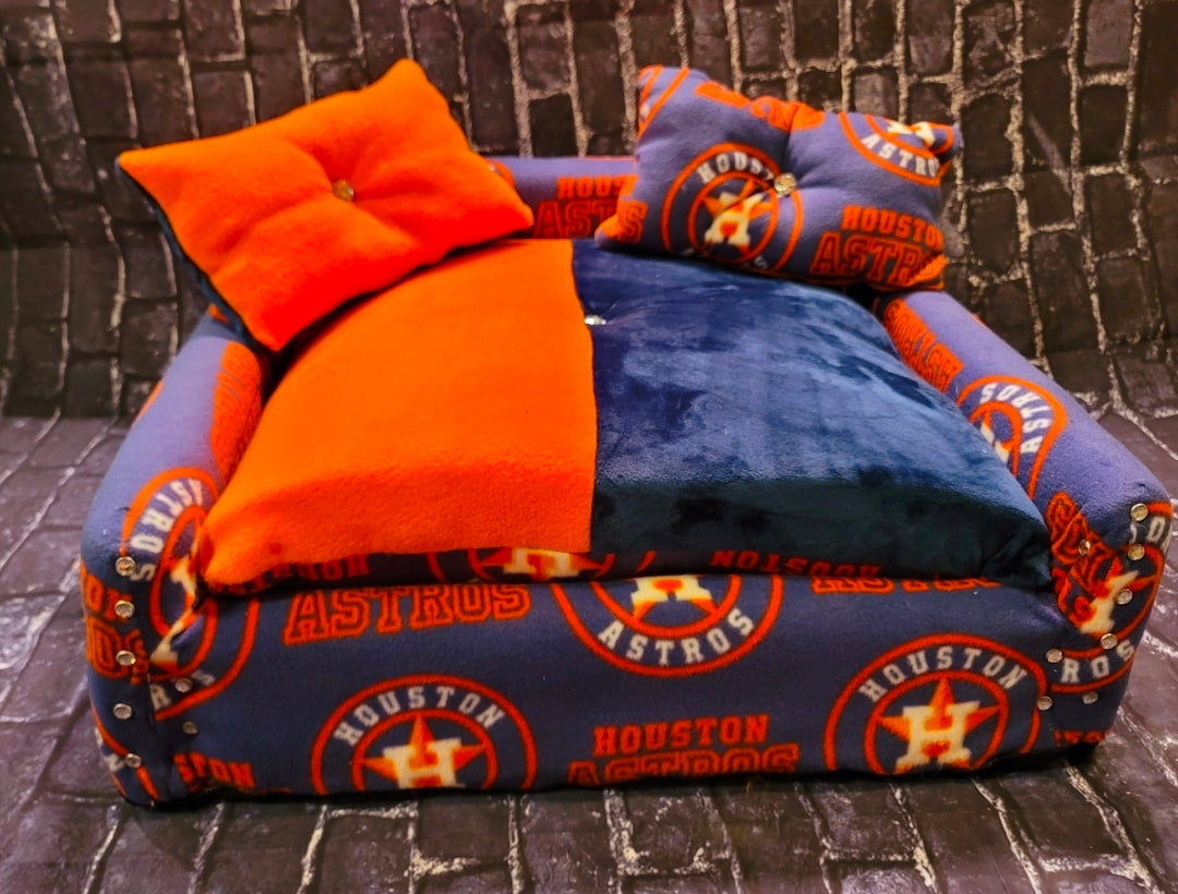 Houston Astros Pet Couch, Luxury Houston Astros dog couch, Luxury pet couch