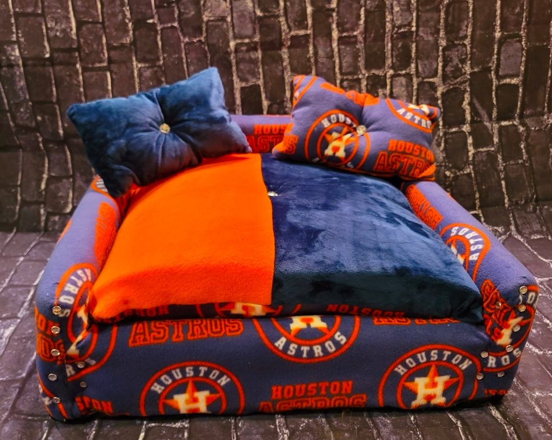 Houston Astros Pet Couch, Luxury Houston Astros dog couch, Luxury pet couch