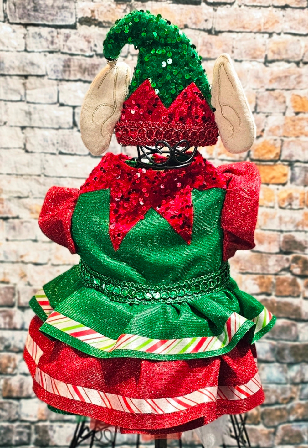 Elf glitter sequin pet dress, Elf pet costume, Elf glitter sequin pet costume