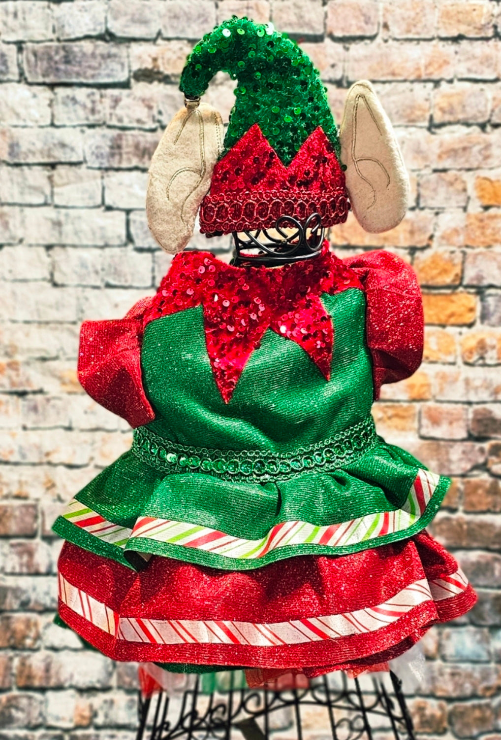 Elf glitter sequin pet dress, Elf pet costume, Elf glitter sequin pet costume