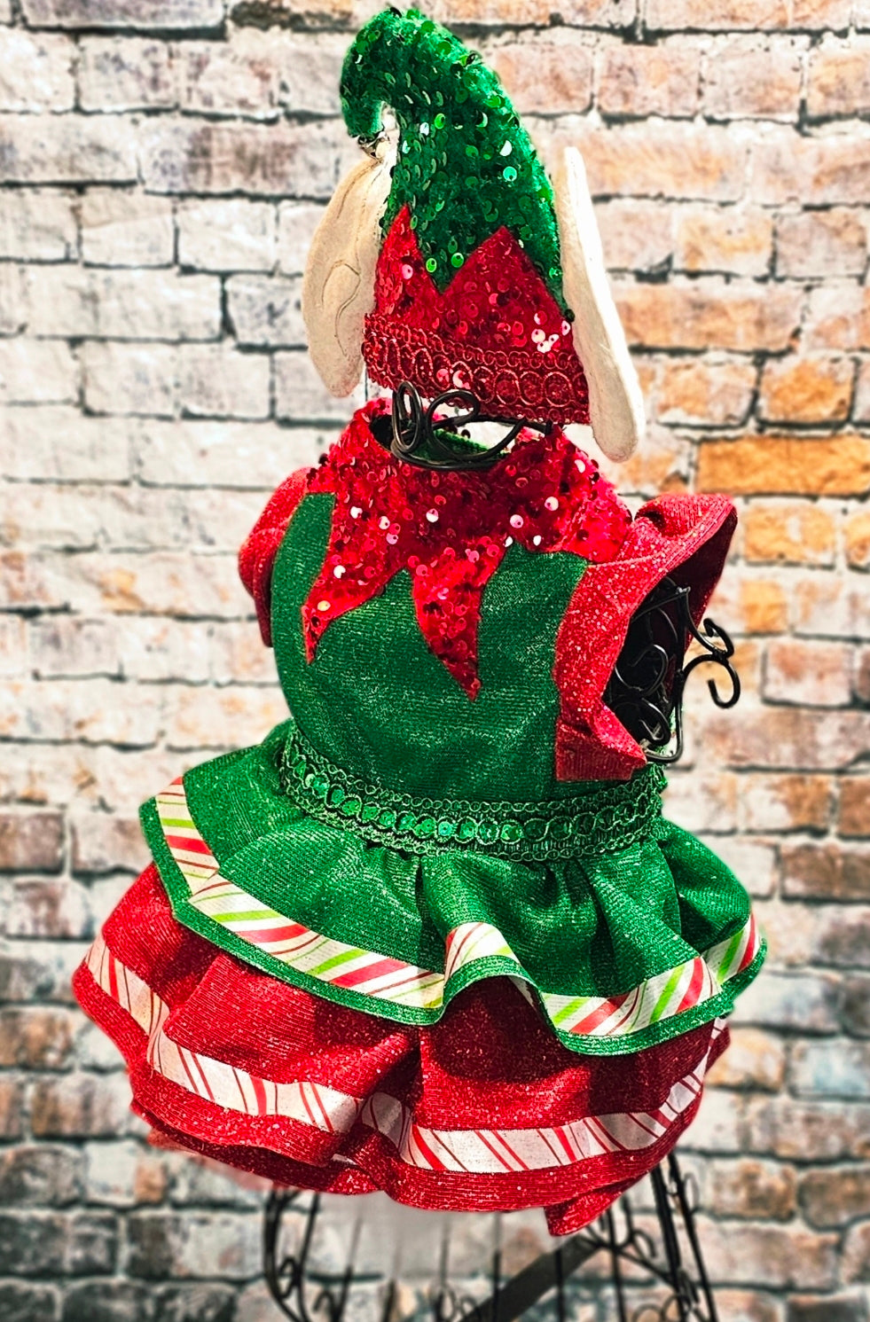 Elf glitter sequin pet dress, Elf pet costume, Elf glitter sequin pet costume