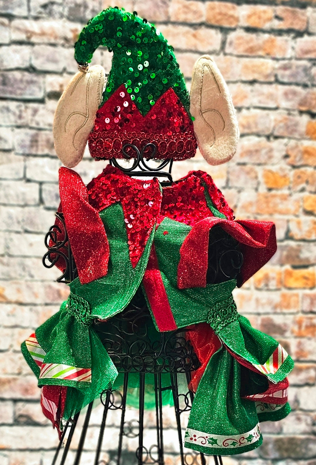 Elf glitter sequin pet dress, Elf pet costume, Elf glitter sequin pet costume