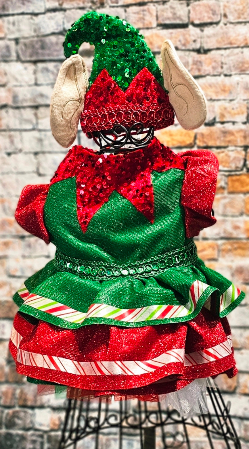 Elf glitter sequin pet dress, Elf pet costume, Elf glitter sequin pet costume