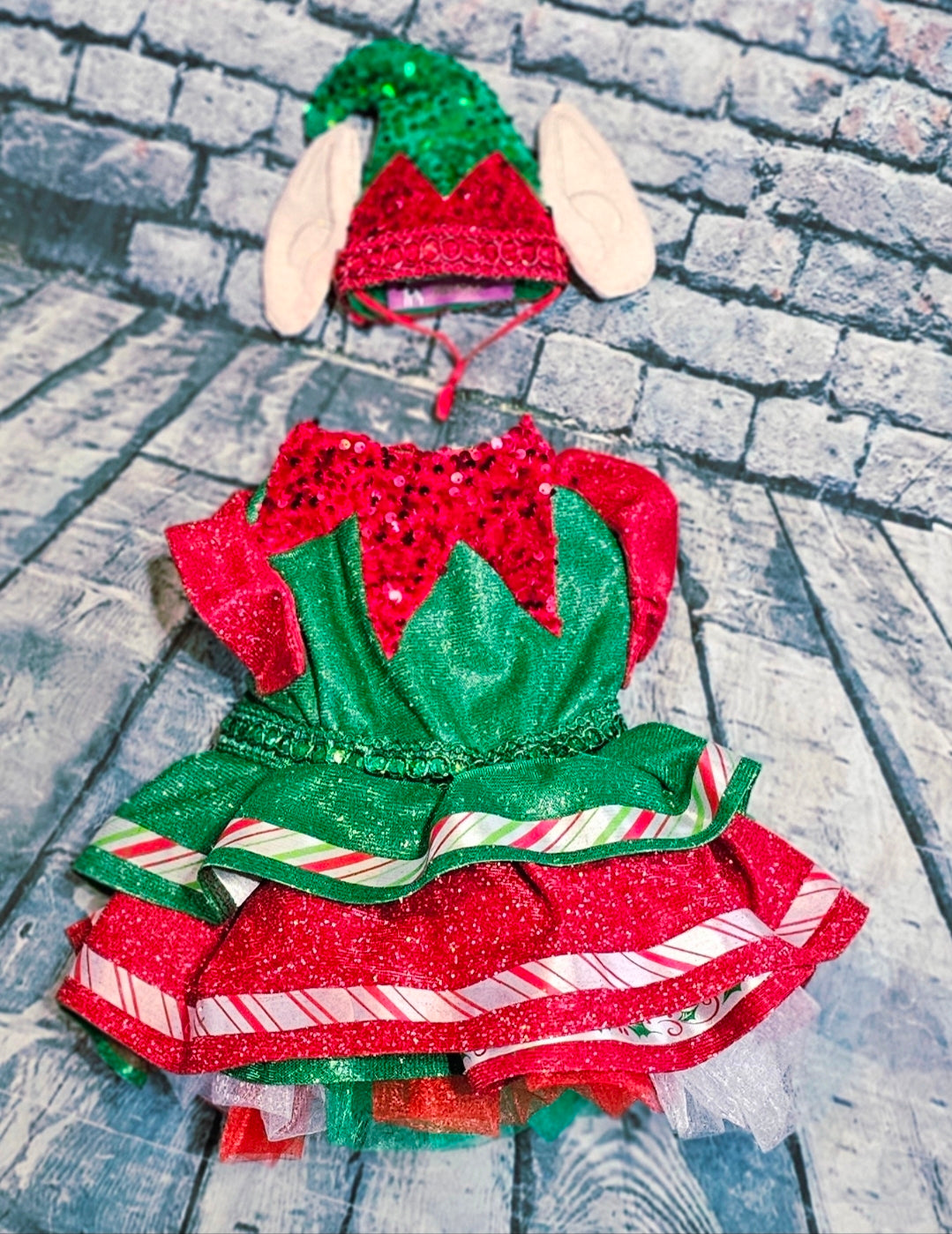 Elf glitter sequin pet dress, Elf pet costume, Elf glitter sequin pet costume