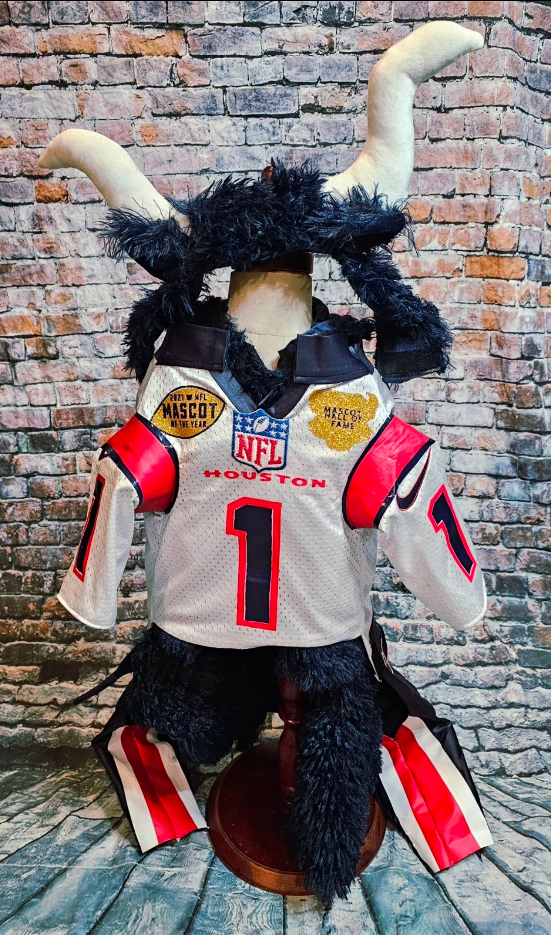 Toro The Texan Mascot pet costume, Toro dog costume, Texan pet fooball costume, Bull pet costume