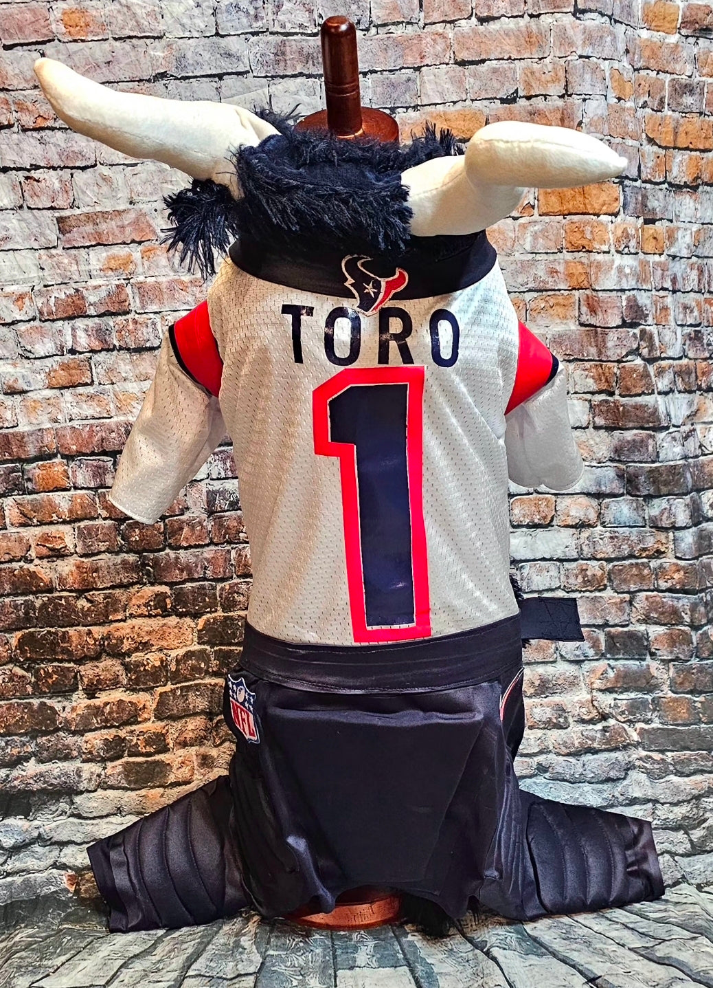 Toro The Texan Mascot pet costume, Toro dog costume, Texan pet fooball costume, Bull pet costume