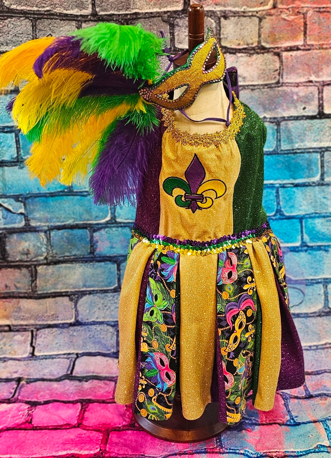 Fleur De Lis pet dress, Glitter embroidered Mardi Gras Pet Dress, Mardi Gras Pet Costume