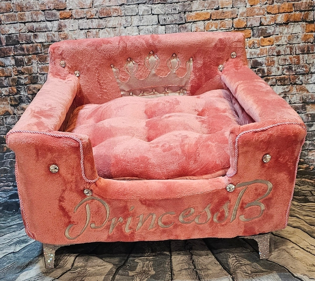 Princess luxury pet bed, personalized pet bed, princess dog bed