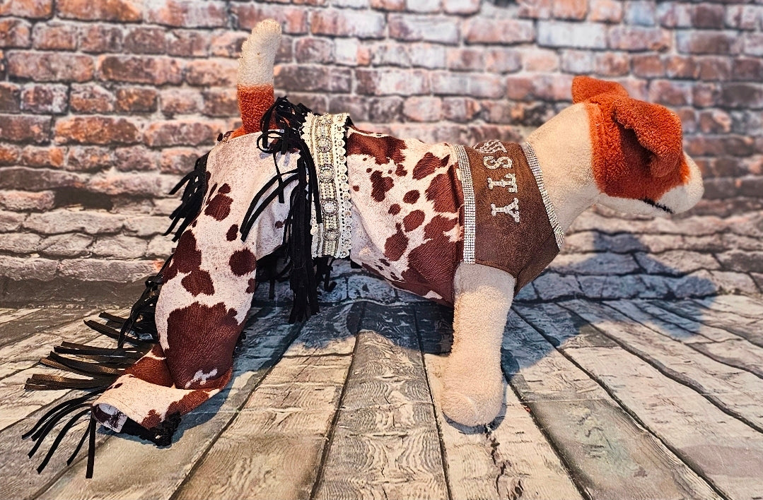 Western pet costume, chaps for pets, vest and chaps pet costume