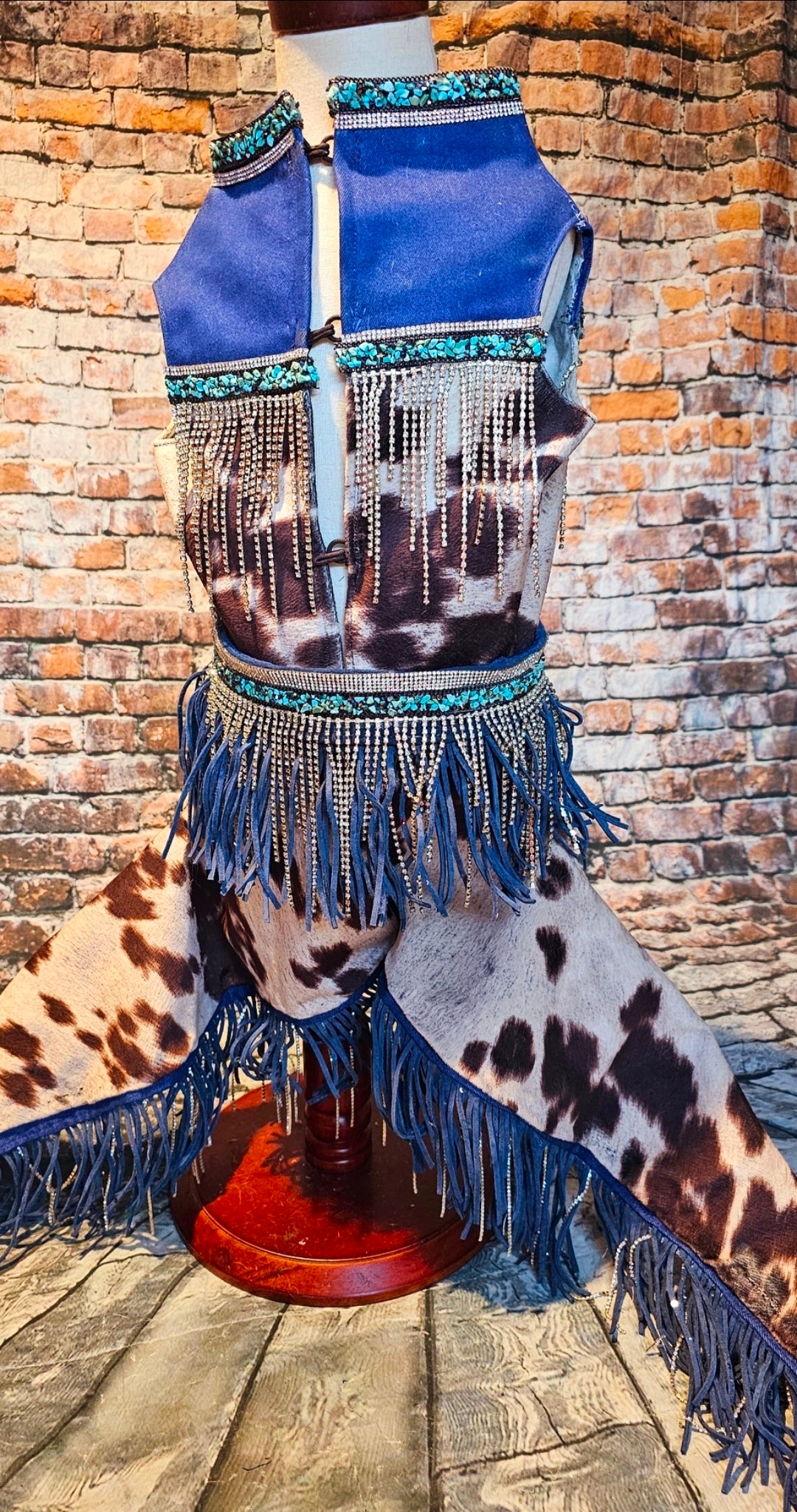 Western pet costume, chaps for pets, vest and chaps pet costume