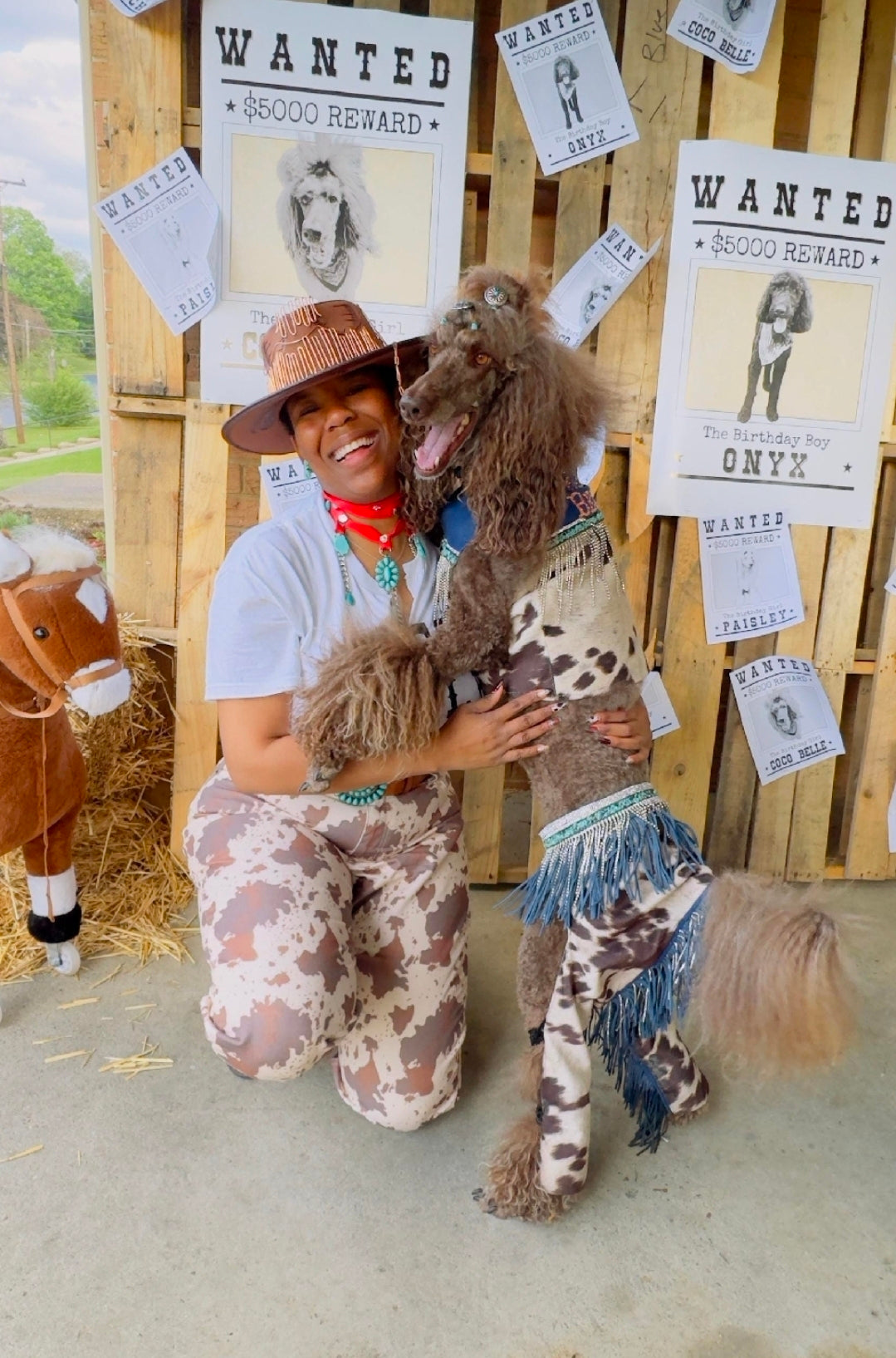 Western pet costume, chaps for pets, vest and chaps pet costume