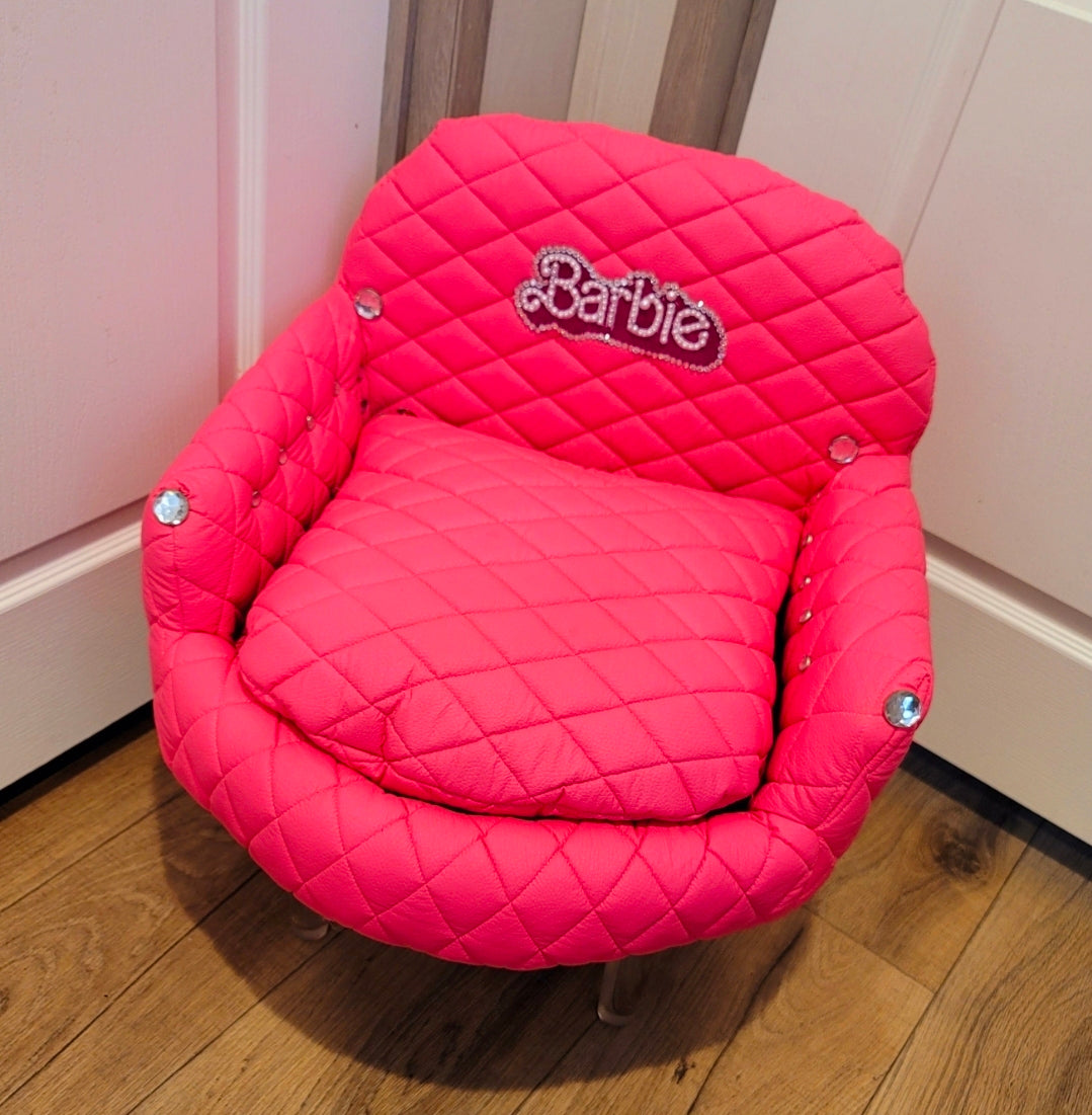 Barbie contemporary pet chair, luxury Barbie pet bed, arclic leg pet bed