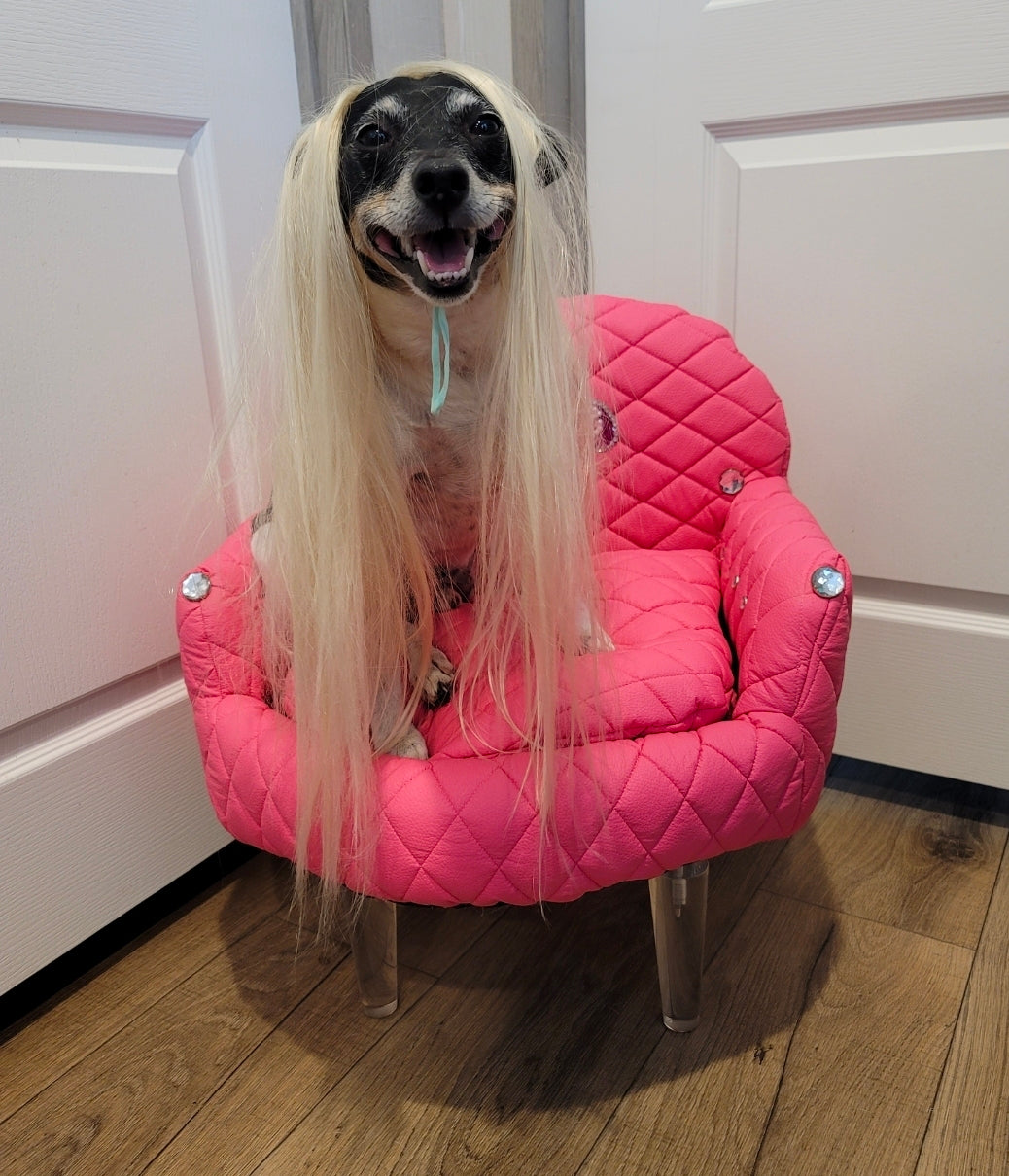 Barbie contemporary pet chair, luxury Barbie pet bed, arclic leg pet bed