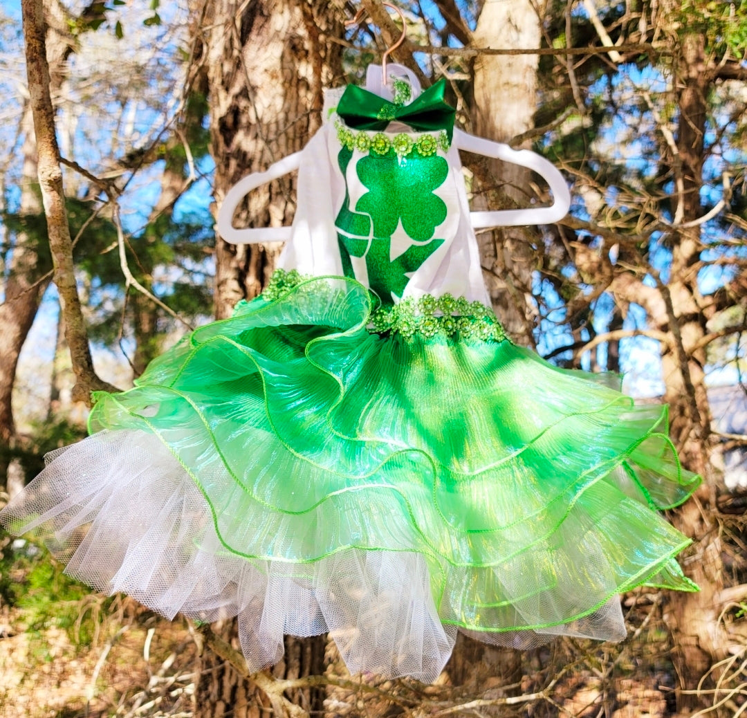St Patrick's day Pet Dress, Patty's day pet dress, Irish pet dress, Luck tutu pet dress