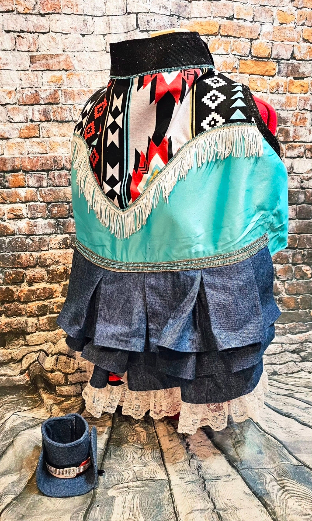 Rodeo Pet Dress, Western Pet dress, Aztec print pet dress