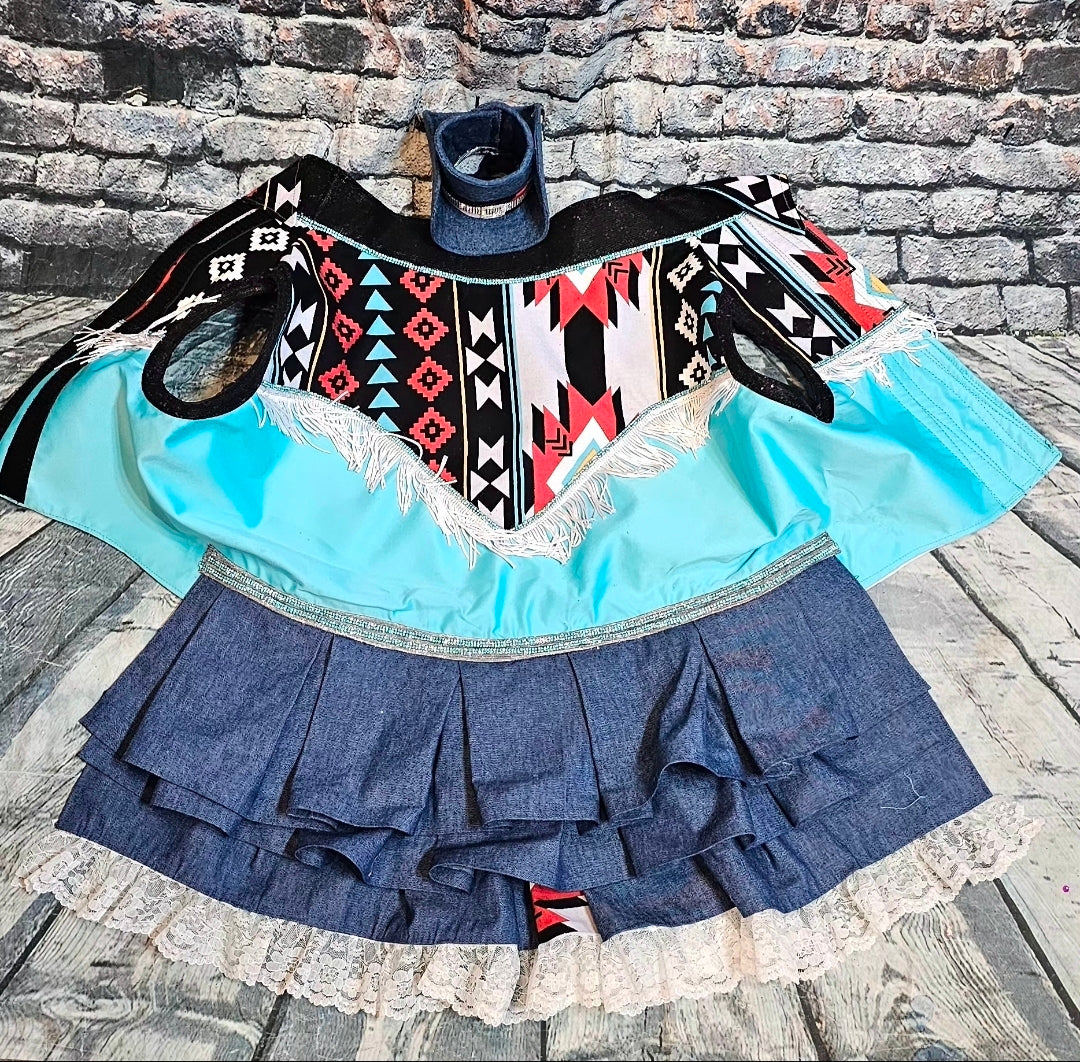 Rodeo Pet Dress, Western Pet dress, Aztec print pet dress