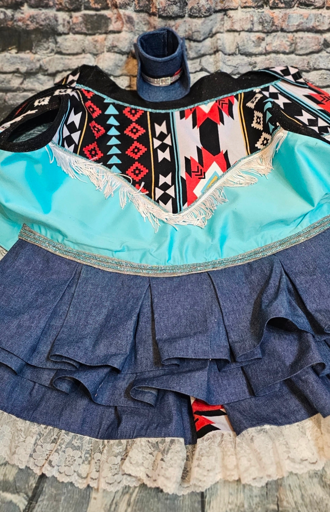 Rodeo Pet Dress, Western Pet dress, Aztec print pet dress