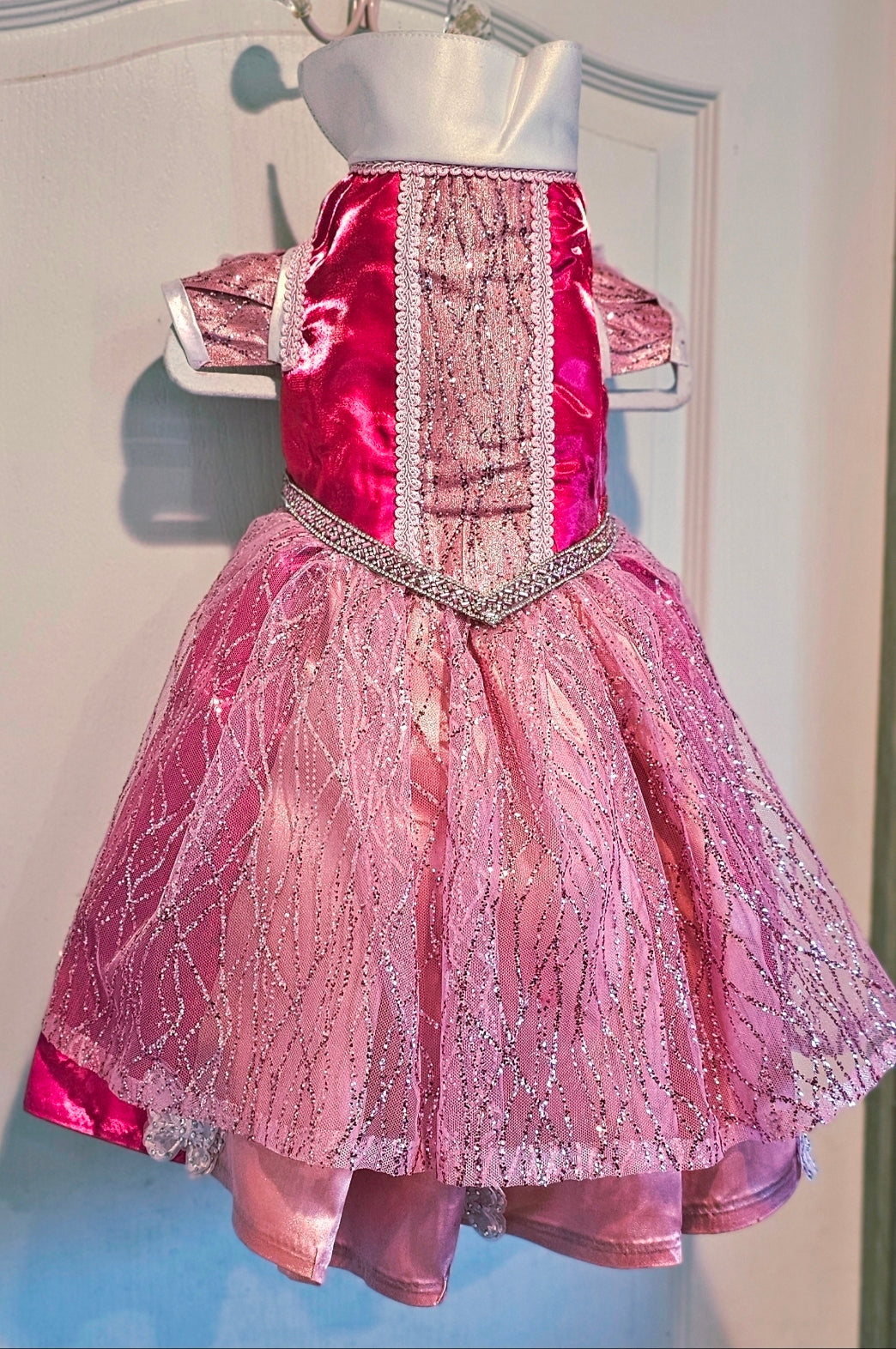 Princess Pet Dress, Princess pink pet dress, glitter pink dog dress