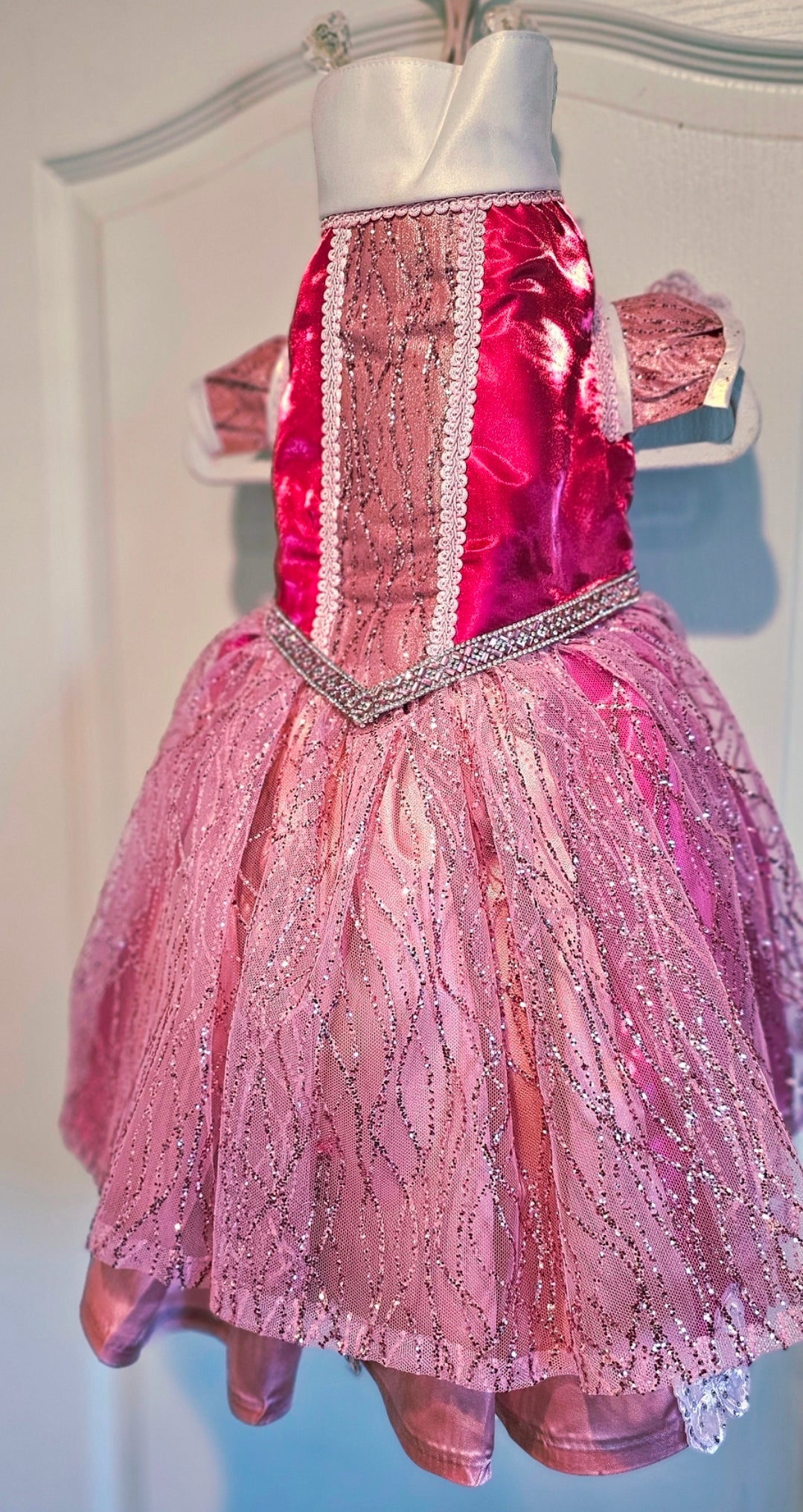 Princess Pet Dress, Princess pink pet dress, glitter pink dog dress