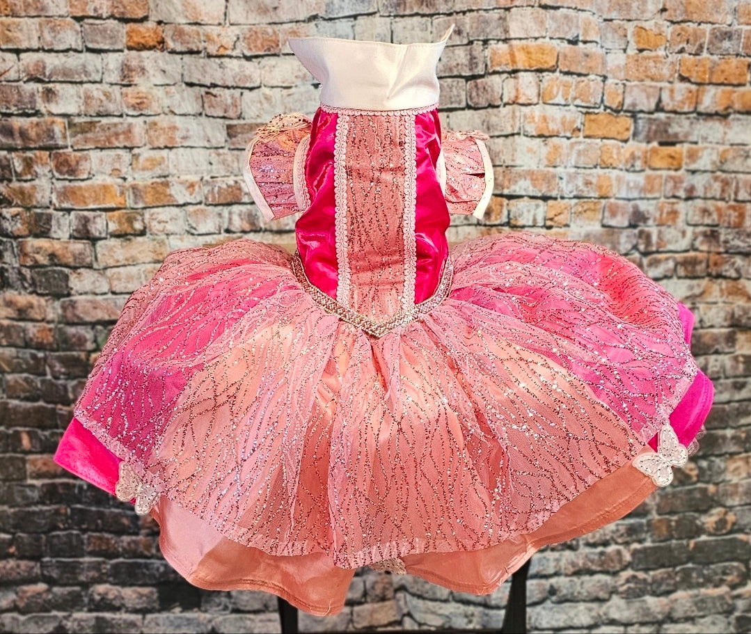 Princess Pet Dress, Princess pink pet dress, glitter pink dog dress