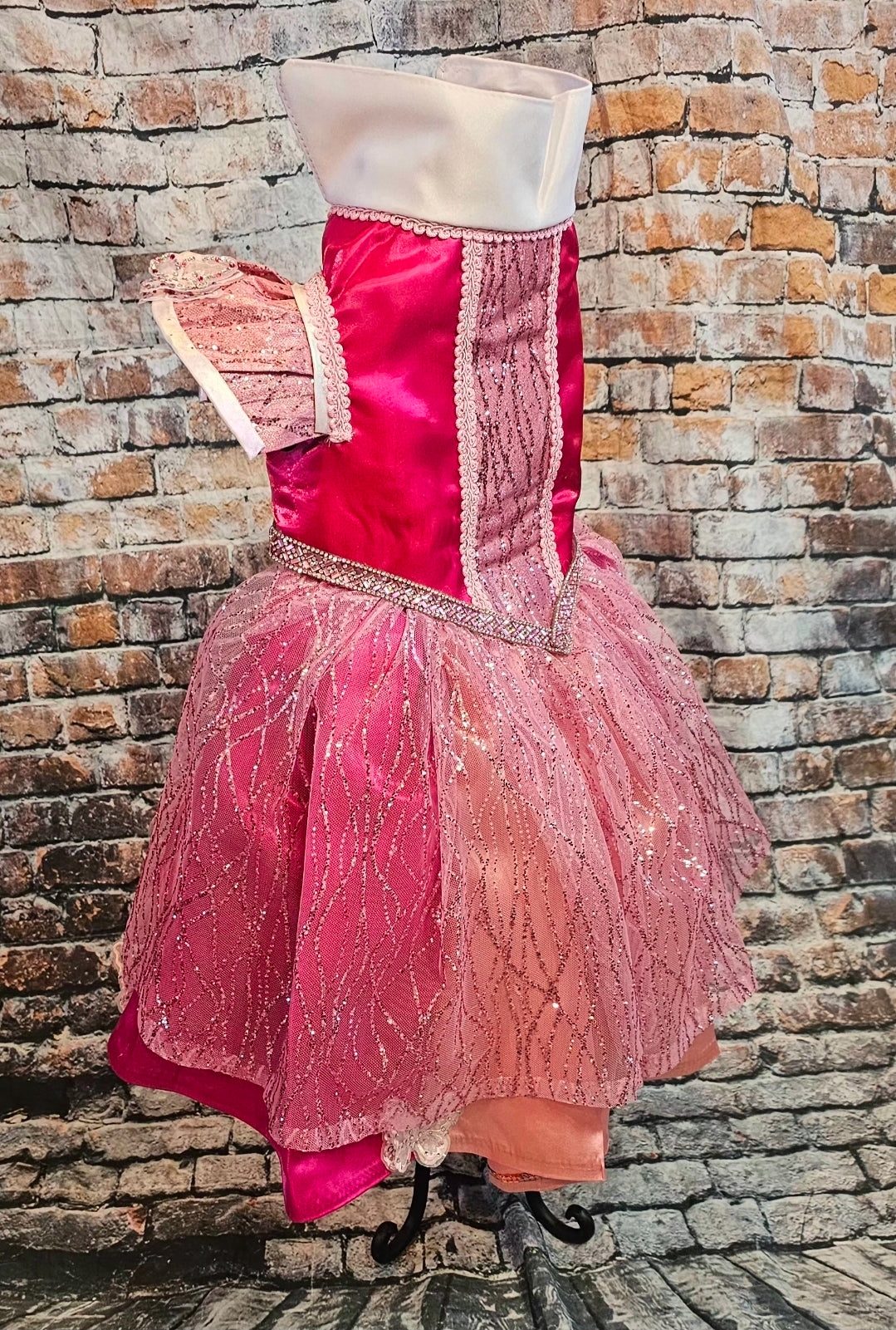Princess Pet Dress, Princess pink pet dress, glitter pink dog dress