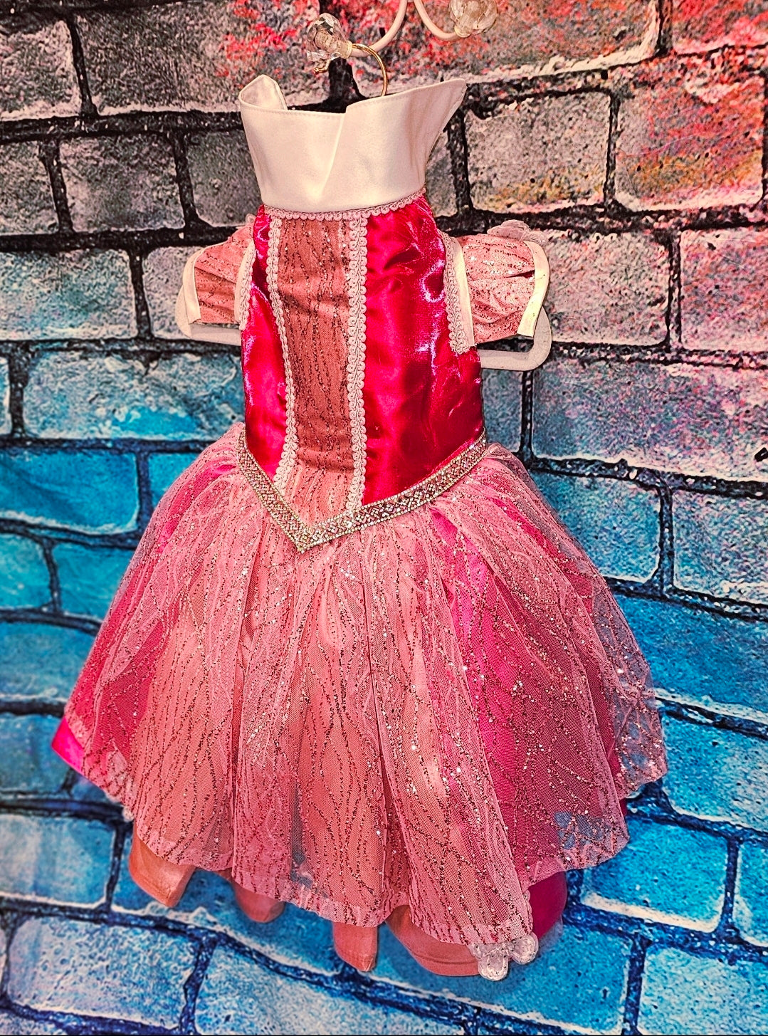 Princess Pet Dress, Princess pink pet dress, glitter pink dog dress