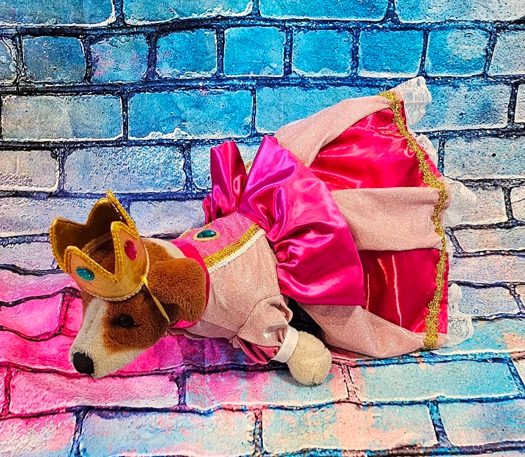 Princess Peach Pet Dress, Glitter Princess Peach pet costume