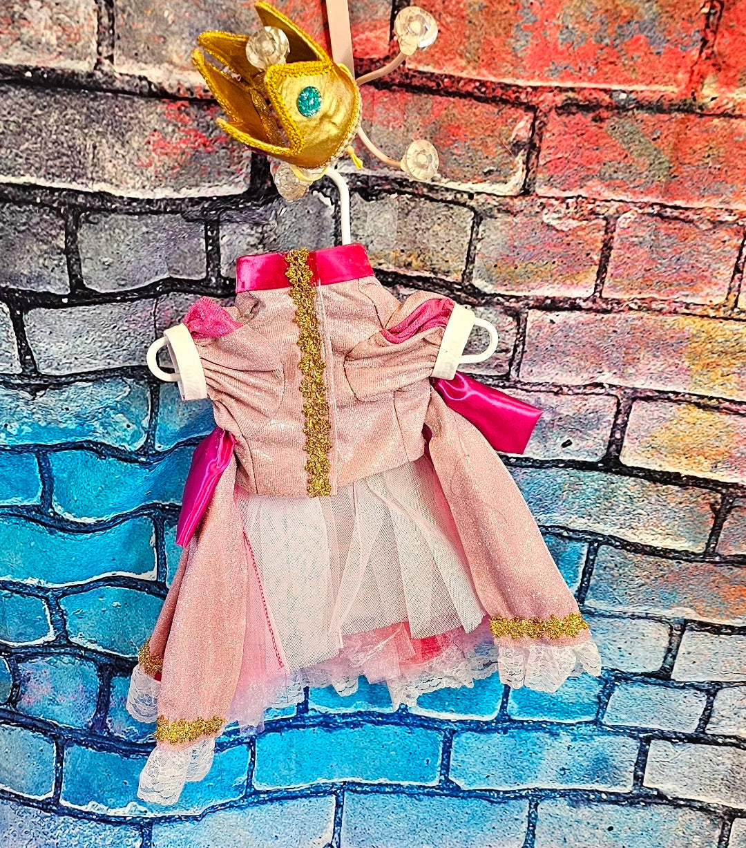 Princess Peach Pet Dress, Glitter Princess Peach pet costume