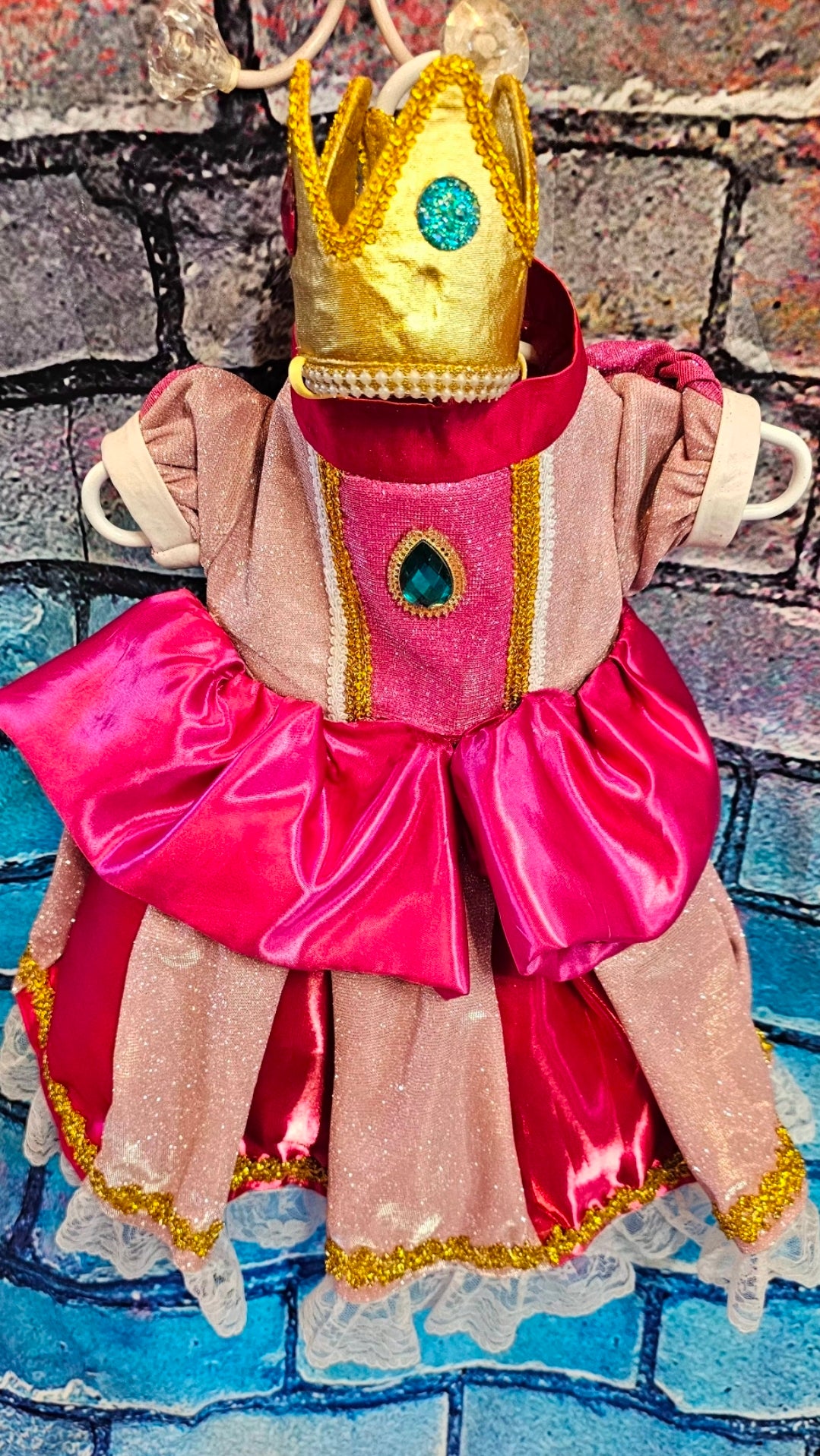 Princess Peach Pet Dress, Glitter Princess Peach pet costume