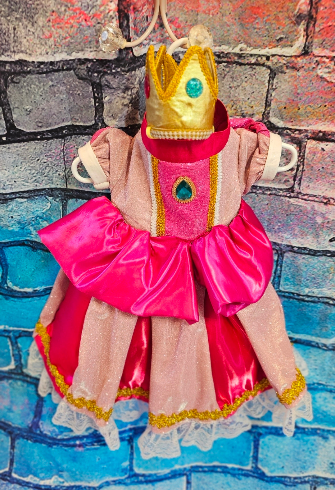 Princess Peach Pet Dress, Glitter Princess Peach pet costume