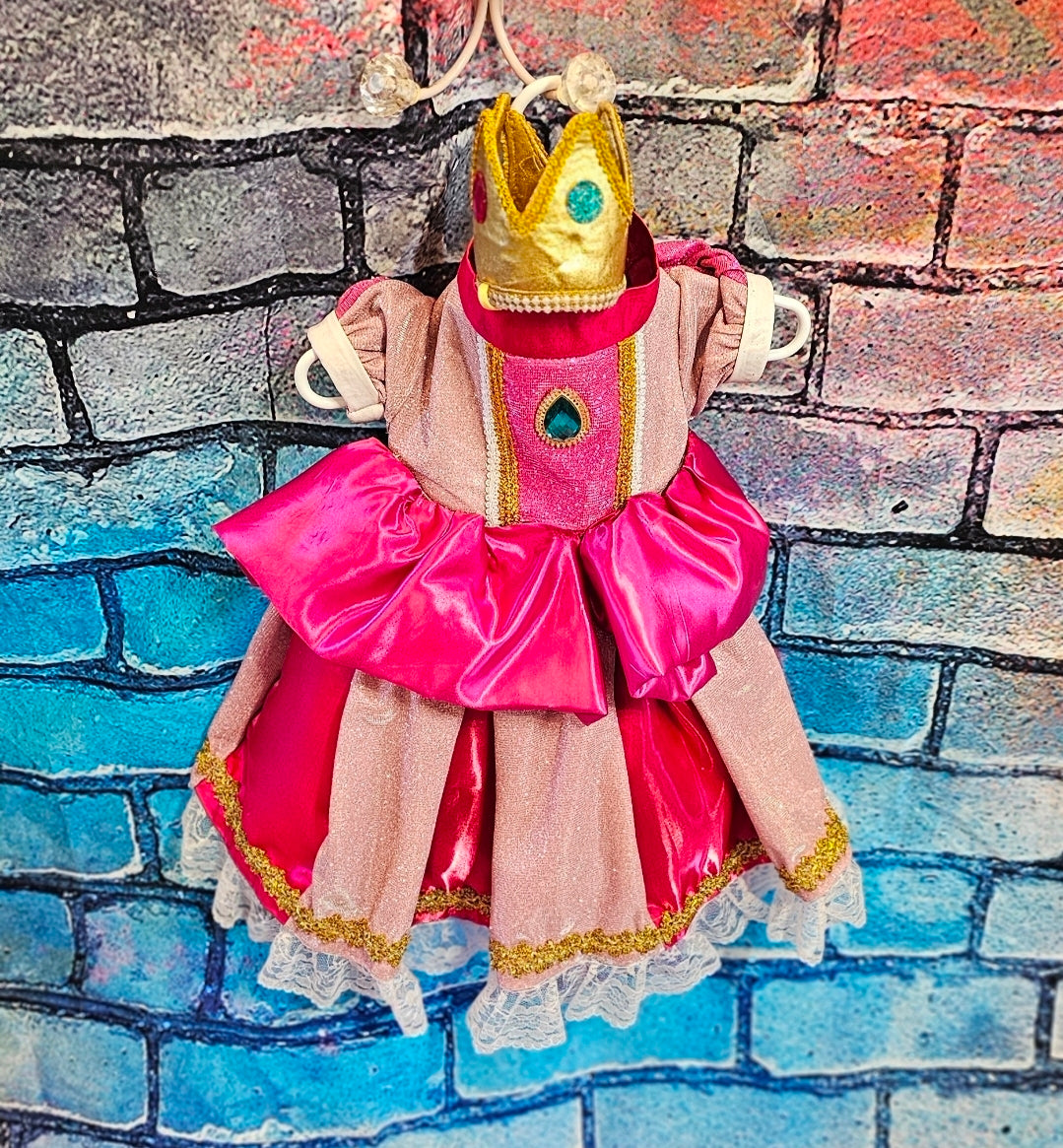 Princess Peach Pet Dress, Glitter Princess Peach pet costume
