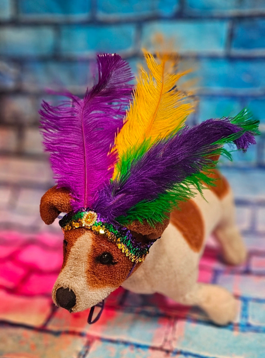 Flapper feather Pet head piece, flapper sequin feather pet head band, flapper pet costume