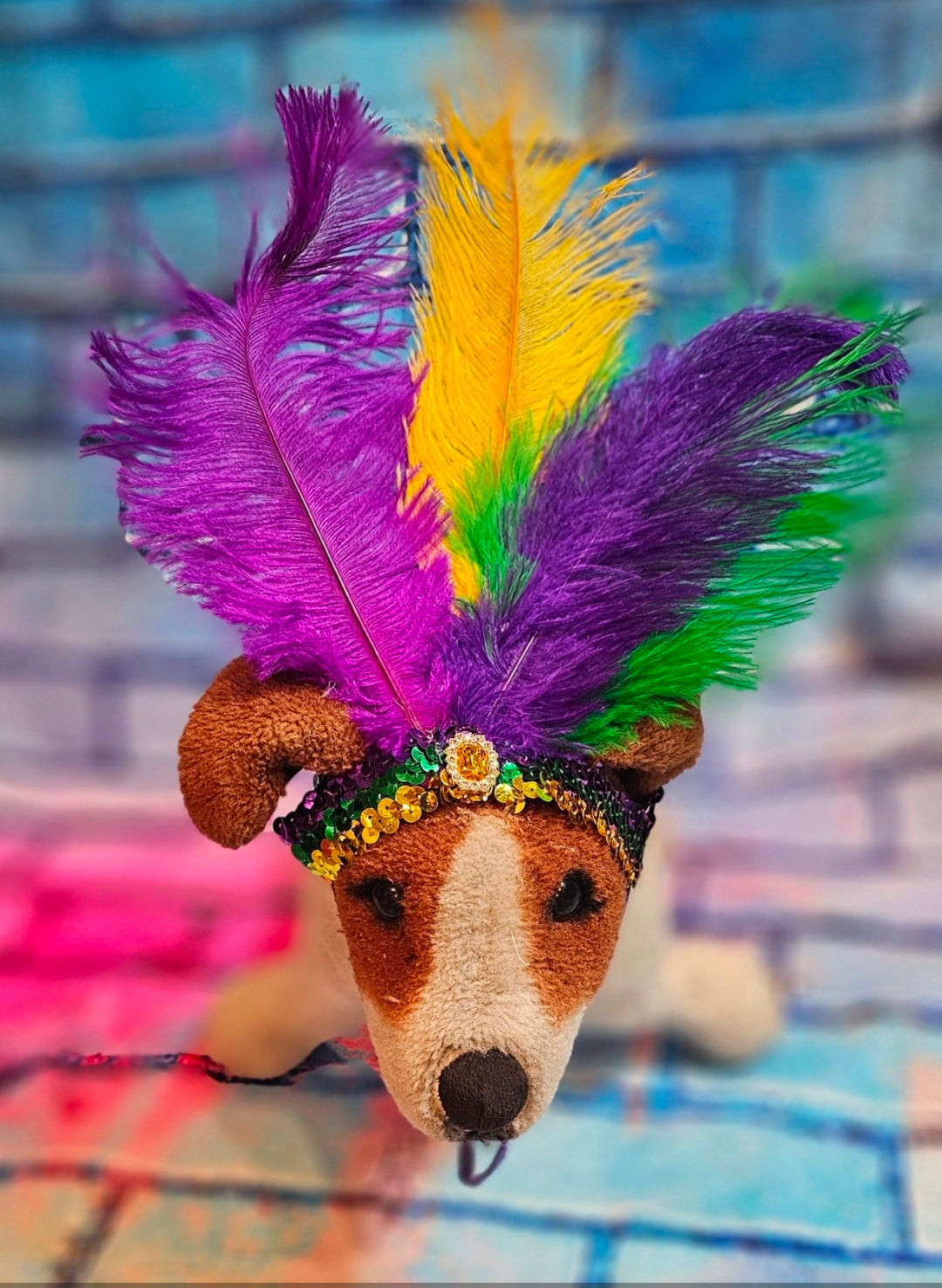 Flapper feather Pet head piece, flapper sequin feather pet head band, flapper pet costume