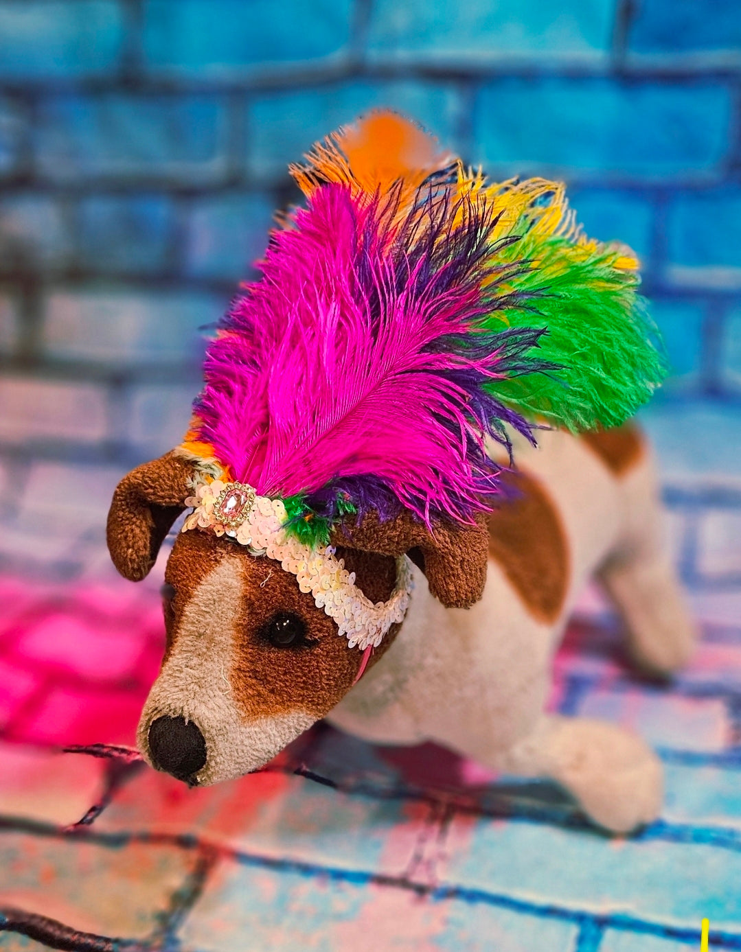 Flapper feather Pet head piece, flapper sequin feather pet head band, flapper pet costume