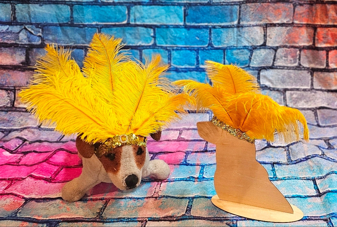 Flapper feather Pet head piece, flapper sequin feather pet head band, flapper pet costume