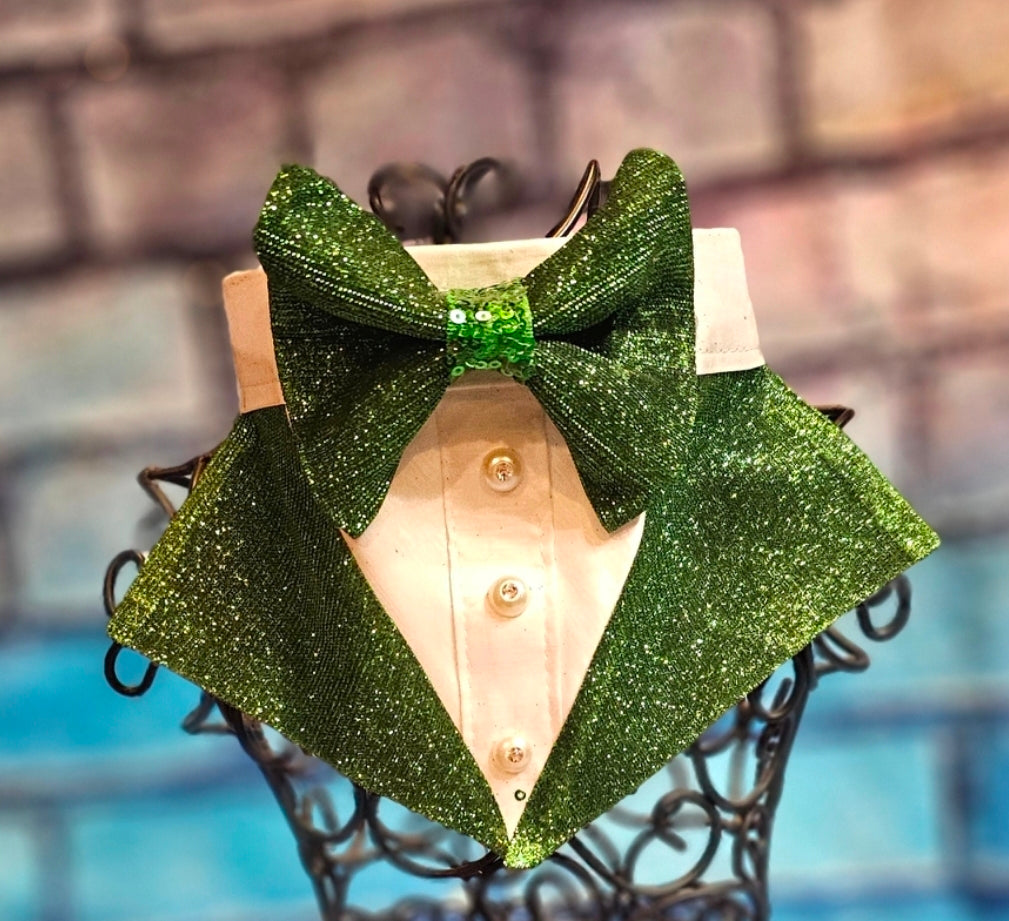 Glitter tux pet bandana, glitter tux dog bandana, glitter tux cat bandana
