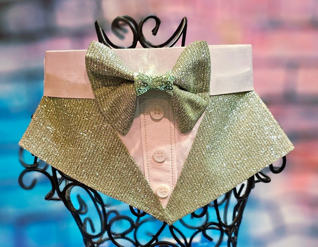 Glitter tux pet bandana, glitter tux dog bandana, glitter tux cat bandana