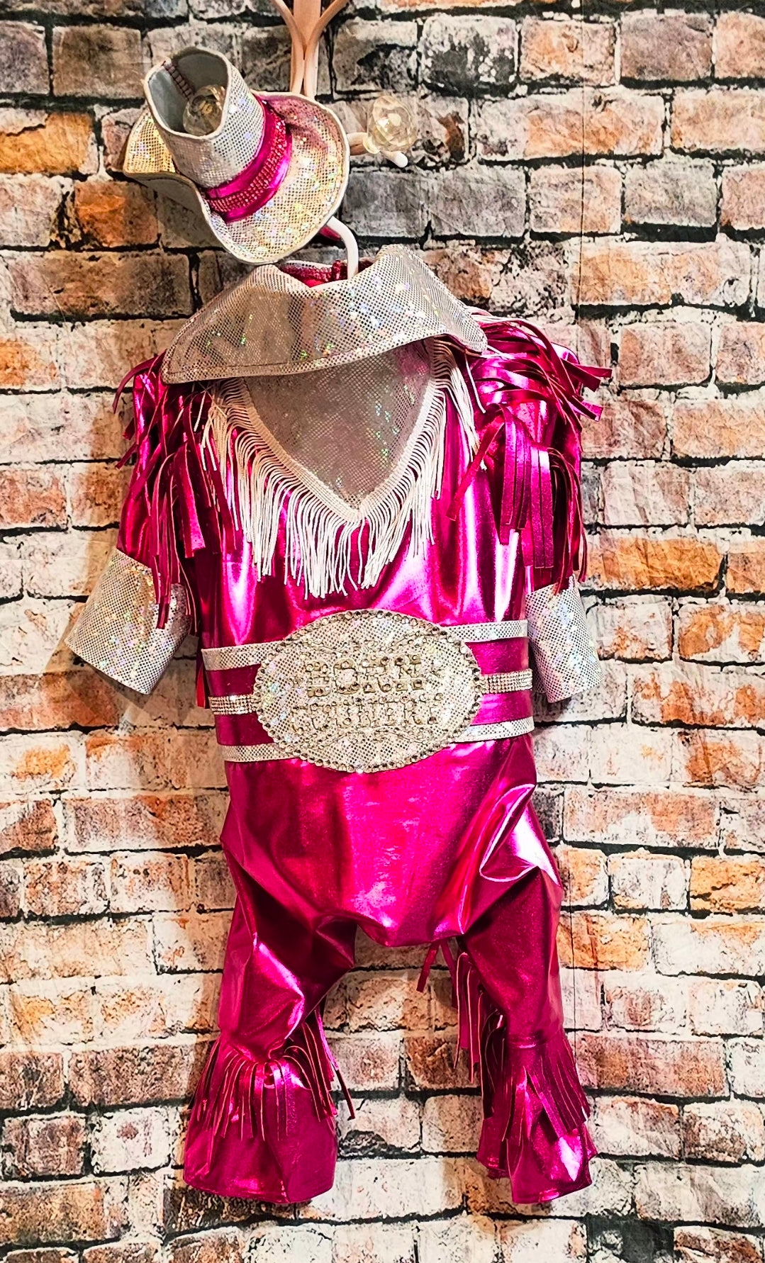 Metallic fringe country western pet body suit costume, fringe rhinestone pet costume, Rhinestone cowboy pet body suit