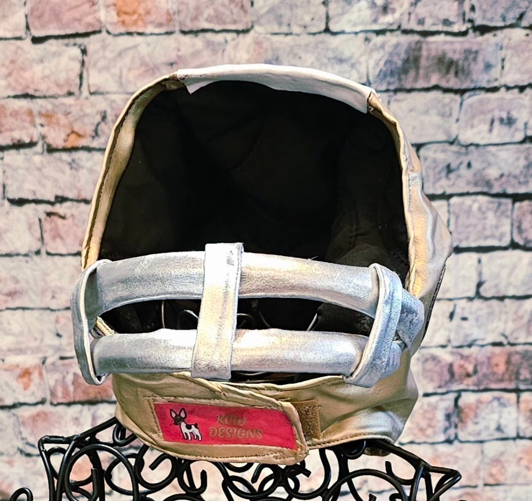 Football pet helmet, custom helmet for pets, nfl inspired football helmet
