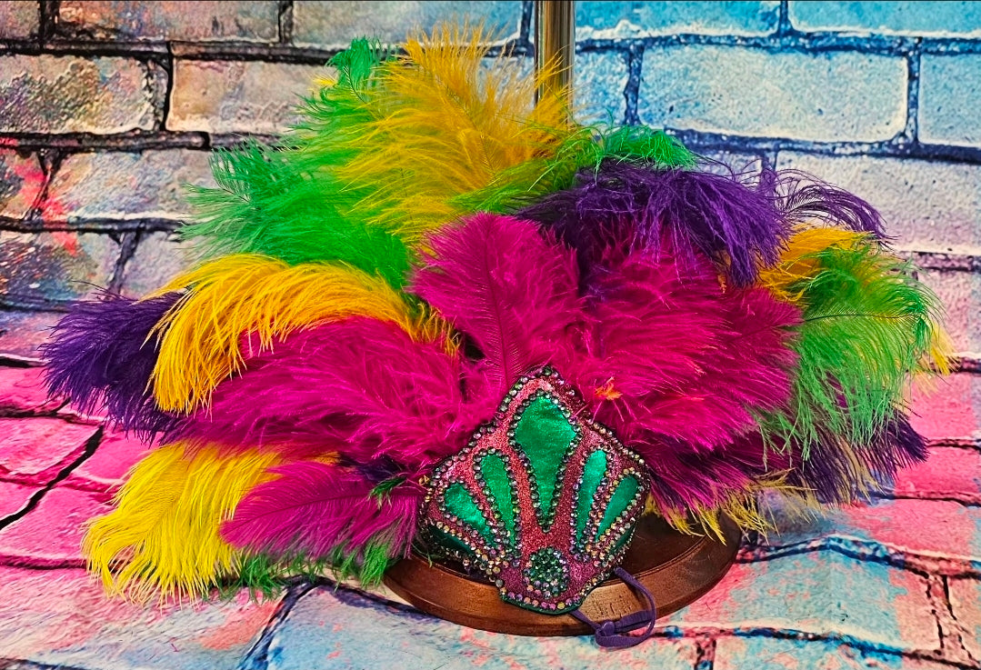 Mardi Gras pet feather showgirl headress, carnival feather pet headress